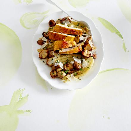 Antipasti mit Fenchel, Champignons und Hähnchenfilet Rezept