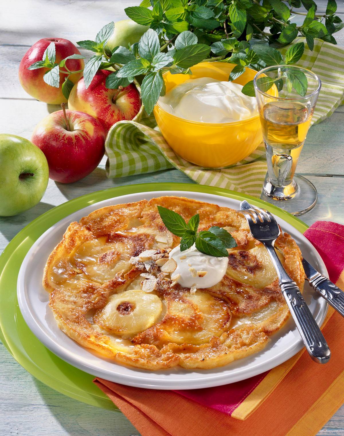 Apfel-Calvados-Pfannkuchen Rezept