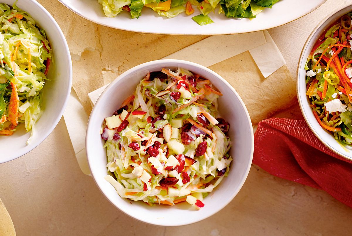 Apfel-­Cranberry-Coleslaw Rezept