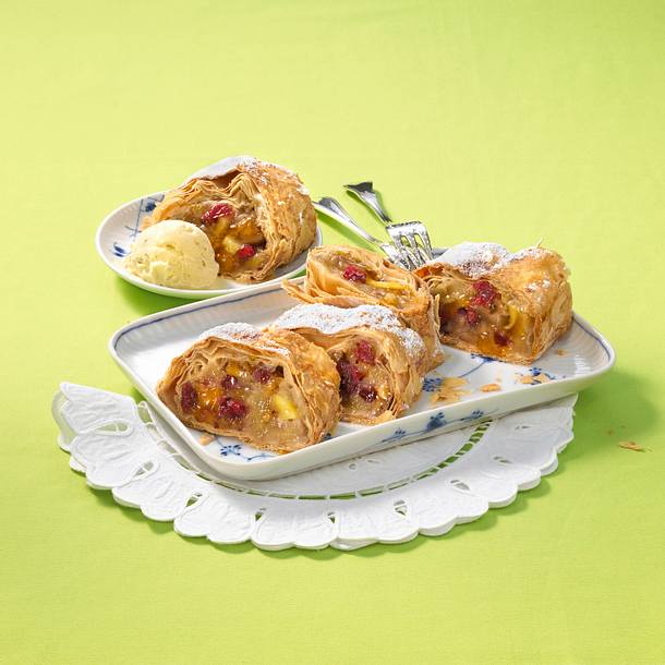 Apfel-Cranberry-Strudel Rezept