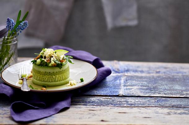 Apfel-Gurkensalat mit Mozzarella Rezept Apfel-Gurkensalat mit Mozzarella Rezept