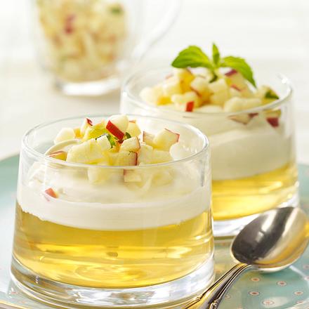 Apfel-Ingwer-Gelee mit Sahnejoghurt Rezept Apfel-Ingwer-Gelee mit Sahnejoghurt Rezept