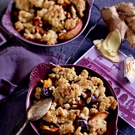 Apfel-Pflaumen-Ingwer-Crumble Rezept Apfel-Pflaumen-Ingwer-Crumble Rezept