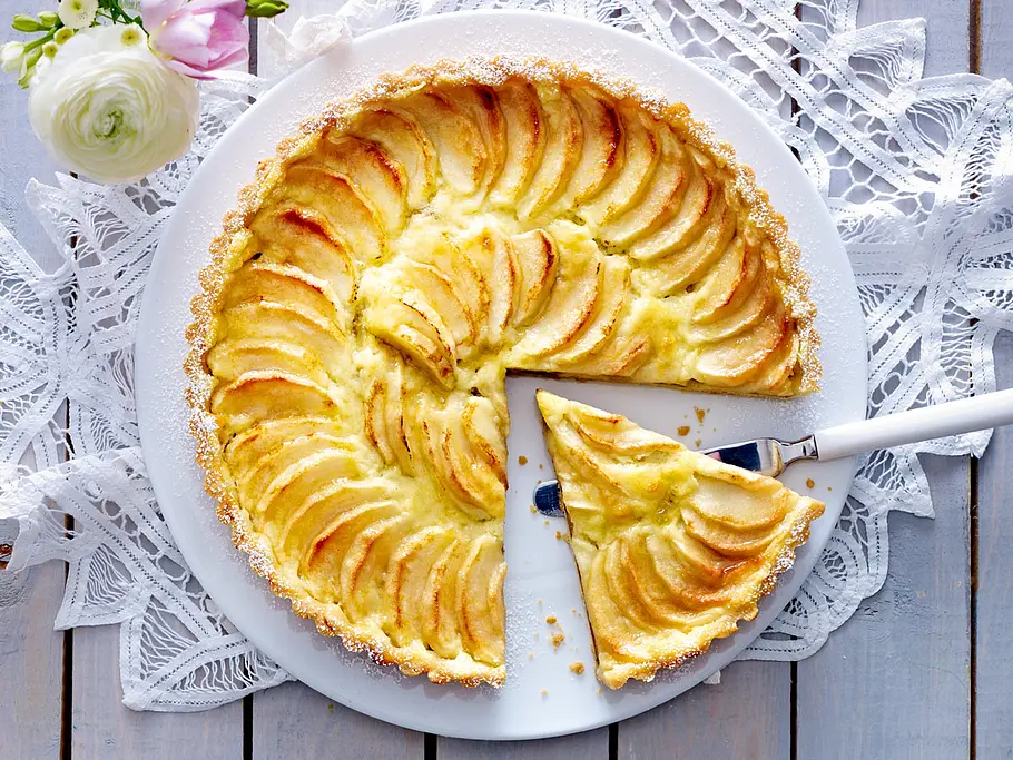 Apfel-Pudding-Tarte Rezept