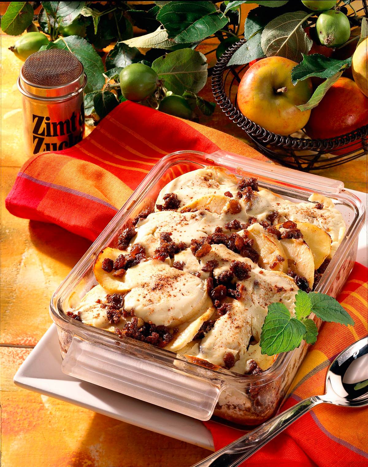 Apfel-Schwarzbrotauflauf Rezept