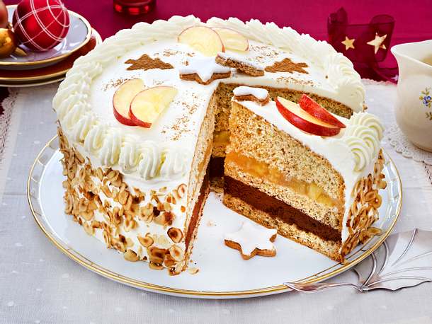 Apfel-Zimttorte mit Schokocreme Rezept Apfel-Zimttorte mit Schokocreme Rezept