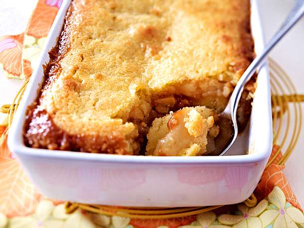 Apfelauflaufkuchen mit Karamell Rezept Apfelauflaufkuchen mit Karamell Rezept