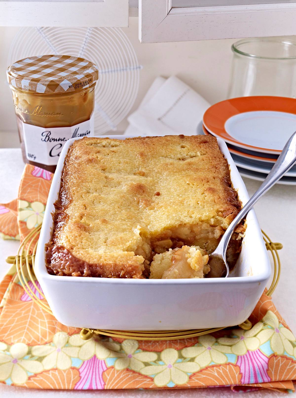 Apfelkuchen mit Milch-Karamell-Konfitüre Rezept