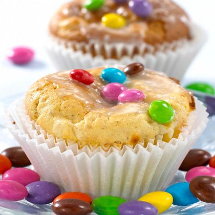 Apfelmuffins mit Schokolinsen Rezept Apfelmuffins mit Schokolinsen Rezept