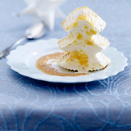 Aprikosen-Frischkäse-Eis mit Karamellsoße Rezept Aprikosen-Frischkäse-Eis mit Karamellsoße Rezept