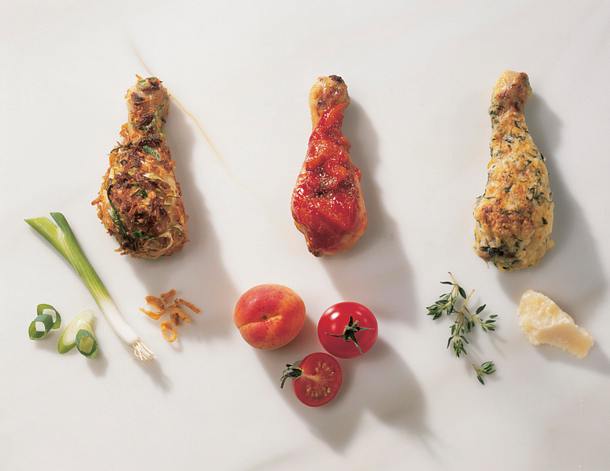 Aprikosen-Ketchup-Hülle (Dreierlei Würzpanaden für Hähnchenkeulen) Rezept Aprikosen-Ketchup-Hülle (Dreierlei Würzpanaden für Hähnchenkeulen) Rezept