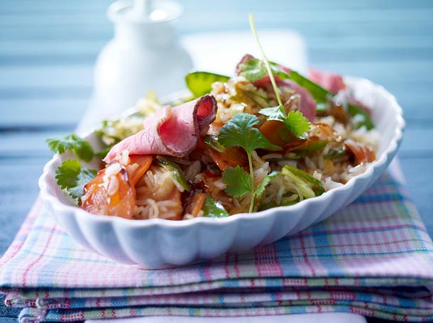 Asia-Bratreis mit Roastbeef Rezept