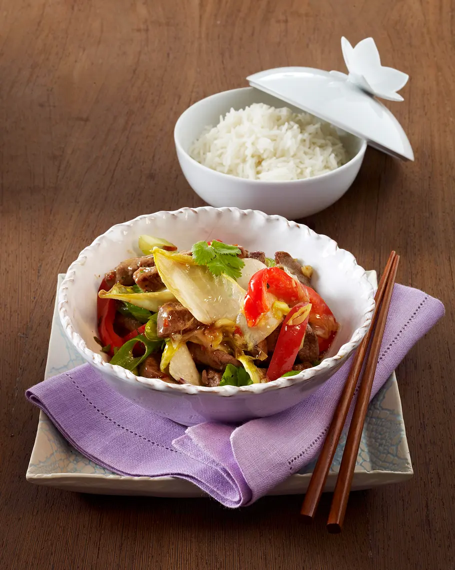 Asia-Chicorée aus dem Wok Rezept Asia-Chicorée aus dem Wok Rezept