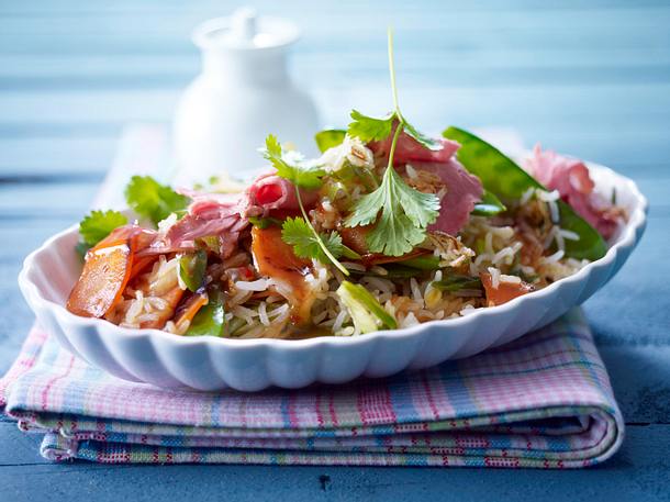 Asia-Reis mit Roastbeef Rezept Asia-Reis mit Roastbeef Rezept