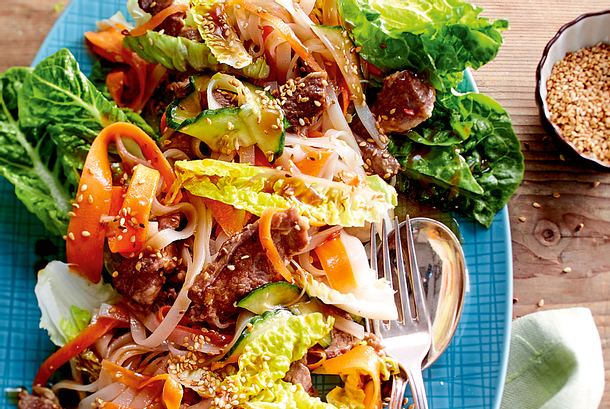 Asia-Reisnudel-Salat mit Lammfilet Rezept Asia-Reisnudel-Salat mit Lammfilet Rezept