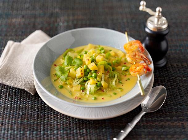 Asia-Suppe cross over mit Spieß Rezept