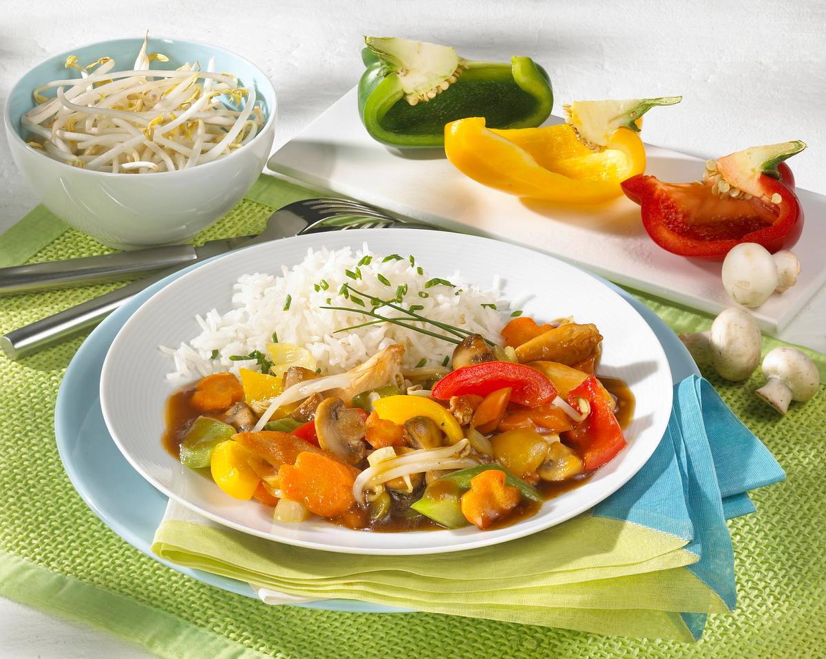 Asia-Wok mit Putenstreifen Rezept