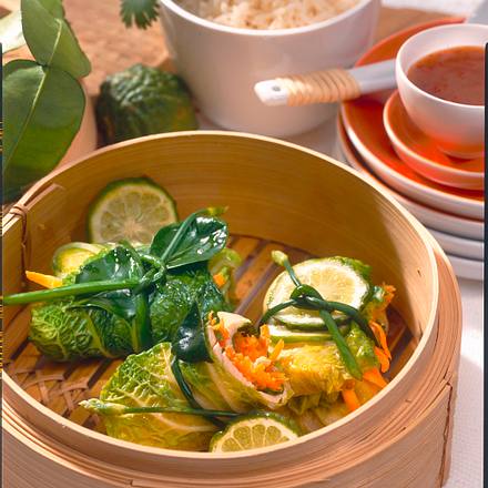 Asiatische Chinakohlröllchen Rezept Asiatische Chinakohlröllchen Rezept
