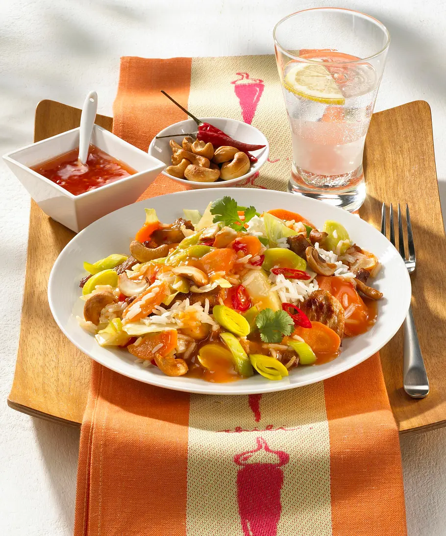 Asiatische Gemüse-Fleischpfanne Rezept Asiatische Gemüse-Fleischpfanne Rezept