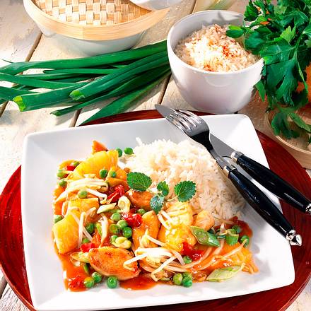 Asiatische Hähnchen-Pfanne Rezept Asiatische Hähnchen-Pfanne Rezept