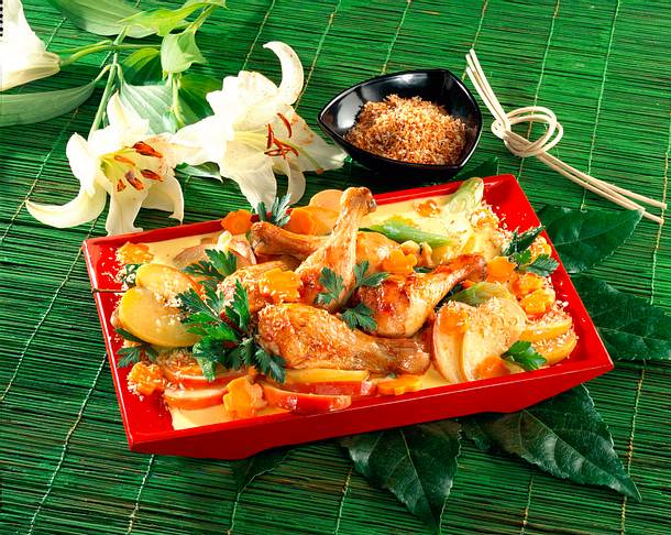 Asiatische Hähnchenkeulen Rezept Asiatische Hähnchenkeulen Rezept