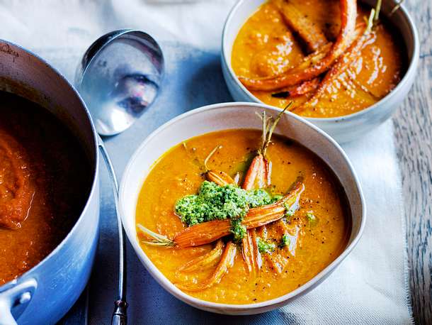 Asiatische Möhren-Paprika-Suppe Rezept Asiatische Möhren-Paprika-Suppe Rezept
