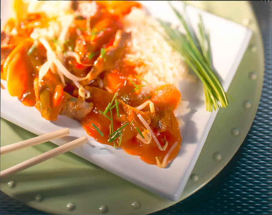 Asiatische Pfanne, süß-sauer Rezept Asiatische Pfanne, süß-sauer Rezept
