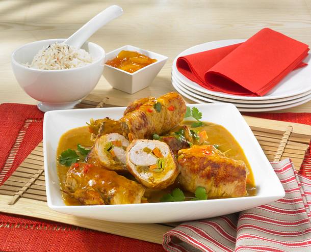 Asiatische Putenröllchen Rezept Asiatische Putenröllchen Rezept