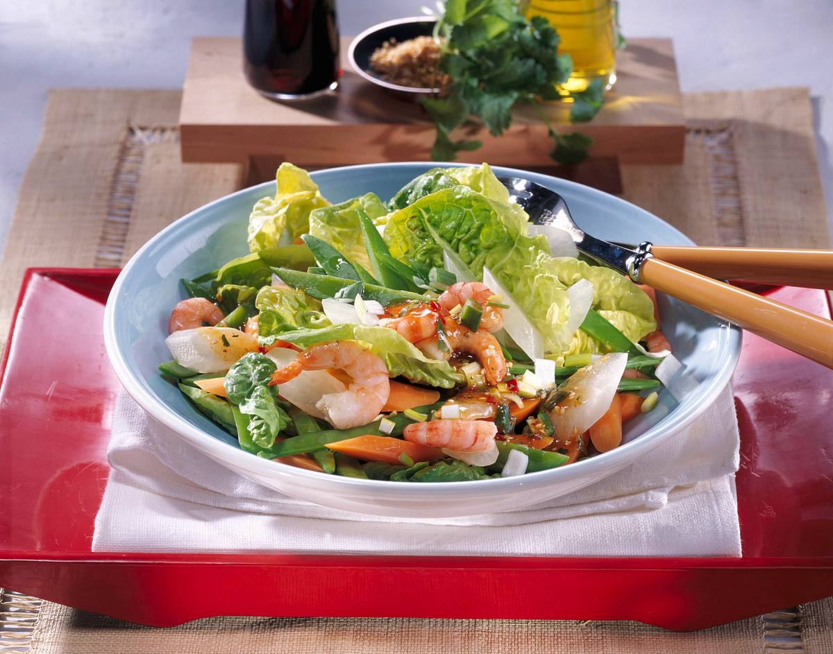 Asiatischer Shrimps-Salat Rezept