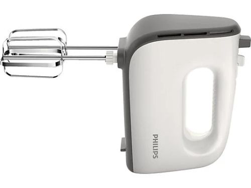 PHILIPS HR3741/00 Viva Collection 5 Stufen mit Turbofunktion, Handmixer Weiß/Kaschmirgrau (450 Watt)