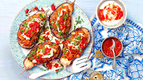 Auberginen-Dampfer mit Linsen-Hack Rezept - Foto: House of Food / Food Experts KG