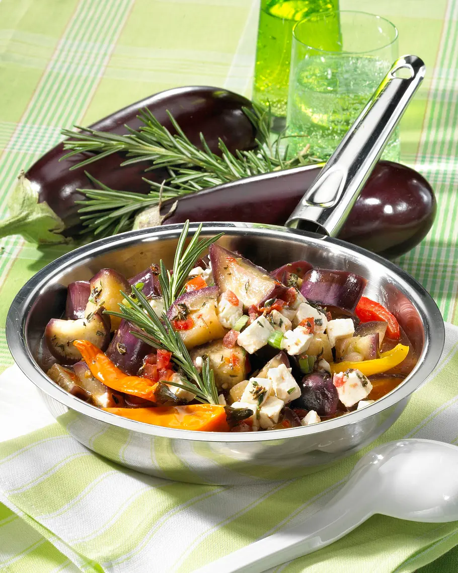 Auberginen-Paprika-Pfanne Rezept