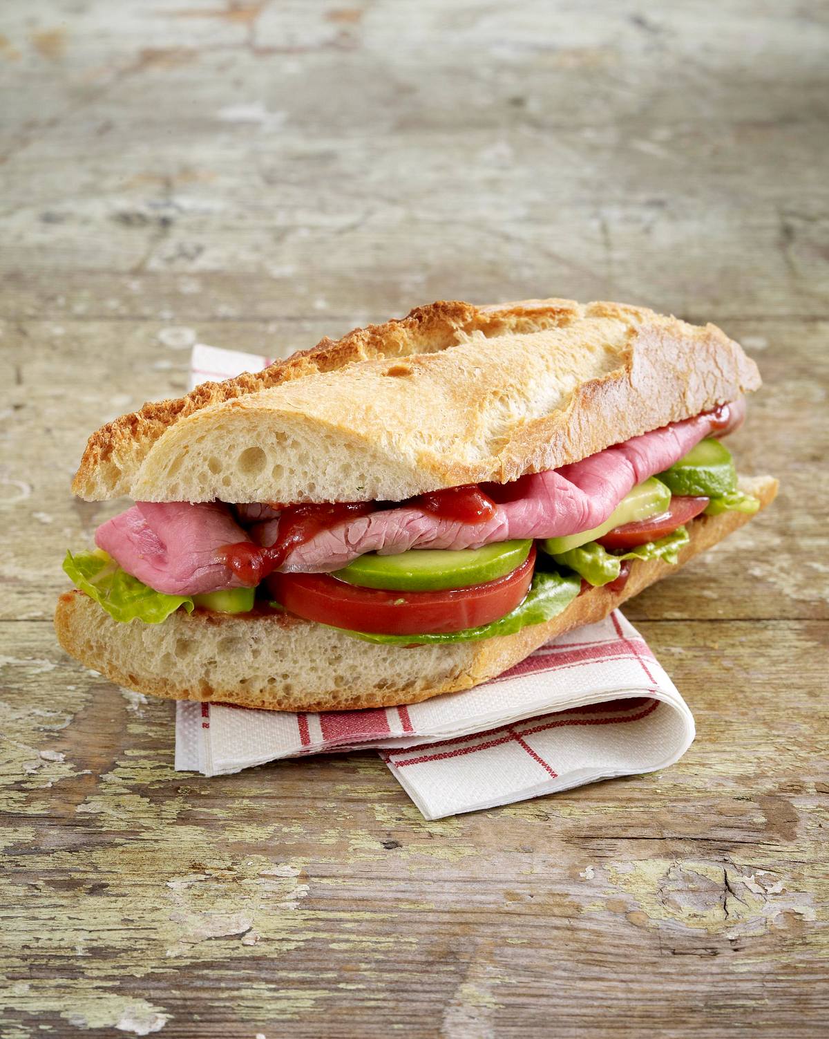 Avocado-Roastbeef-Baguette Rezept