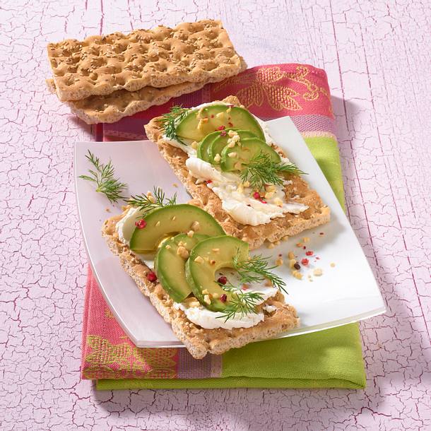 Avocado-Schnitten mit Frischkäse (Diät) Rezept Avocado-Schnitten mit Frischkäse (Diät) Rezept
