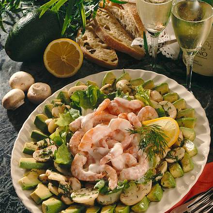 Avocadosalat mit Scampi Rezept Avocadosalat mit Scampi Rezept