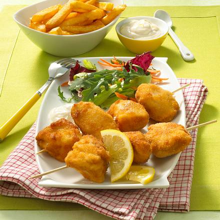 Backhändl-Spieße Rezept