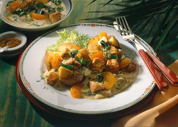 Backkartoffel mit Geflügelragout Rezept Backkartoffel mit Geflügelragout Rezept