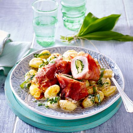 Bärlauch-Saltimbocca mit Rahm-Gnocchi Rezept