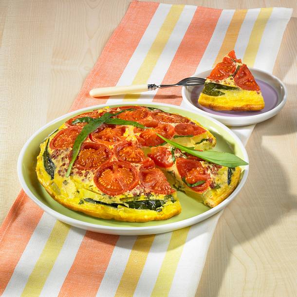 Bärlauch-Tomaten-Tortilla Rezept Bärlauch-Tomaten-Tortilla Rezept