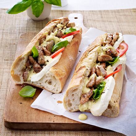 Baguette mit Schnitzelstreifen Rezept Baguette mit Schnitzelstreifen Rezept