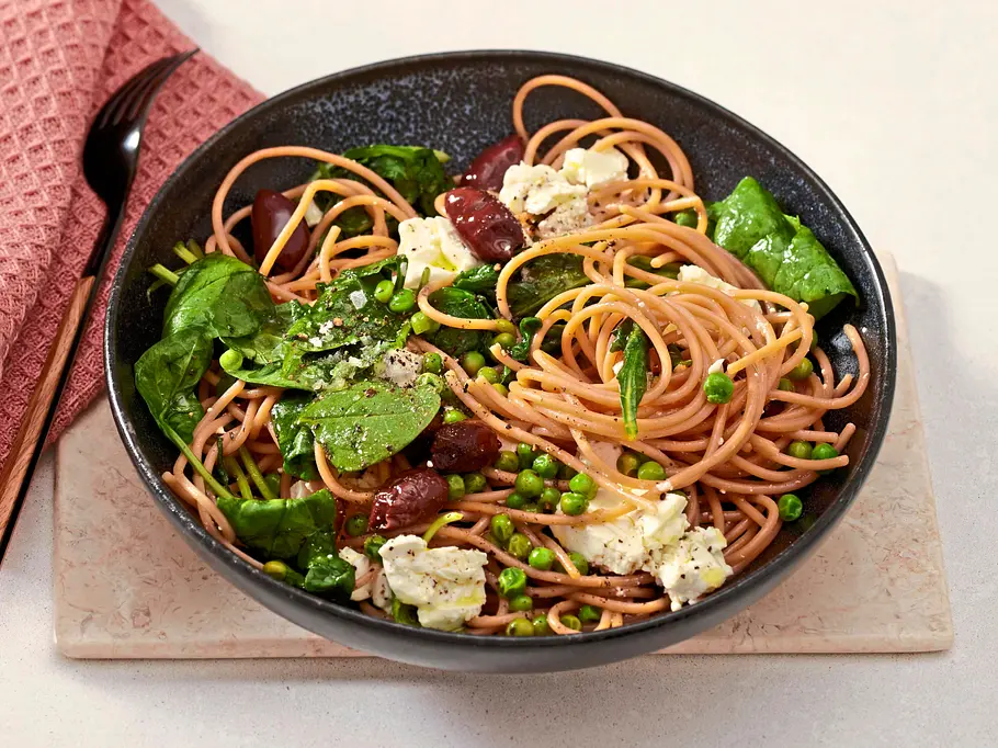 Baked Feta mit Linsen-Spagehtti