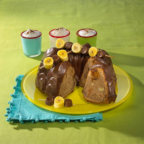 Bananen-Napfkuchen mit Schoko-Toffee-Pralinen Rezept