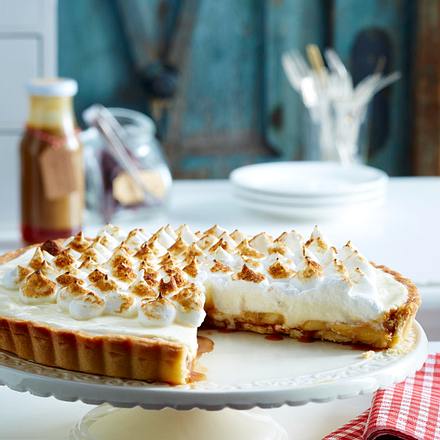 Bananen-Toffee-Tarte mit Baisertuffs Rezept