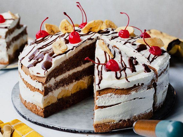 Bananensplit-Torte Rezept | LECKER