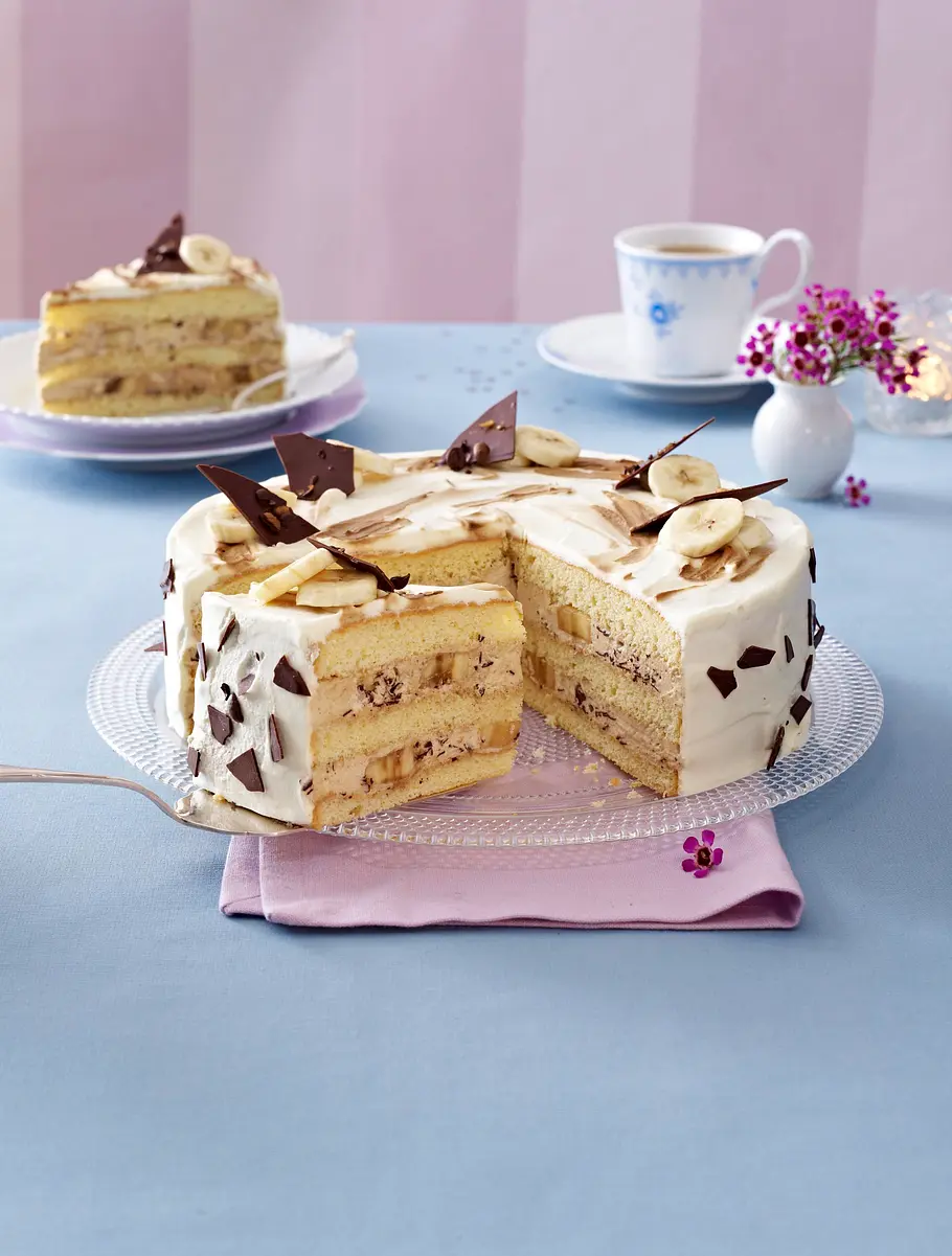 Bananentorte mit Espresso-Sahnecreme Rezept