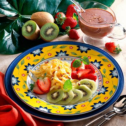 Bandnudeln mit Schokoladensoße Rezept