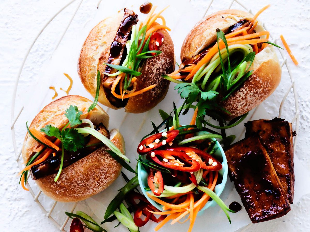 Banh-mi-Burger ganz ohne Hack Rezept