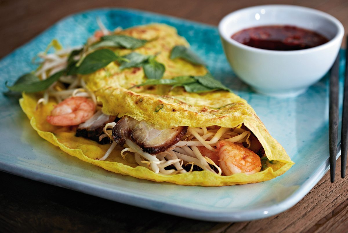 Bánh xèo - Crêpes mit Garnelen und Schweinebauch Rezept