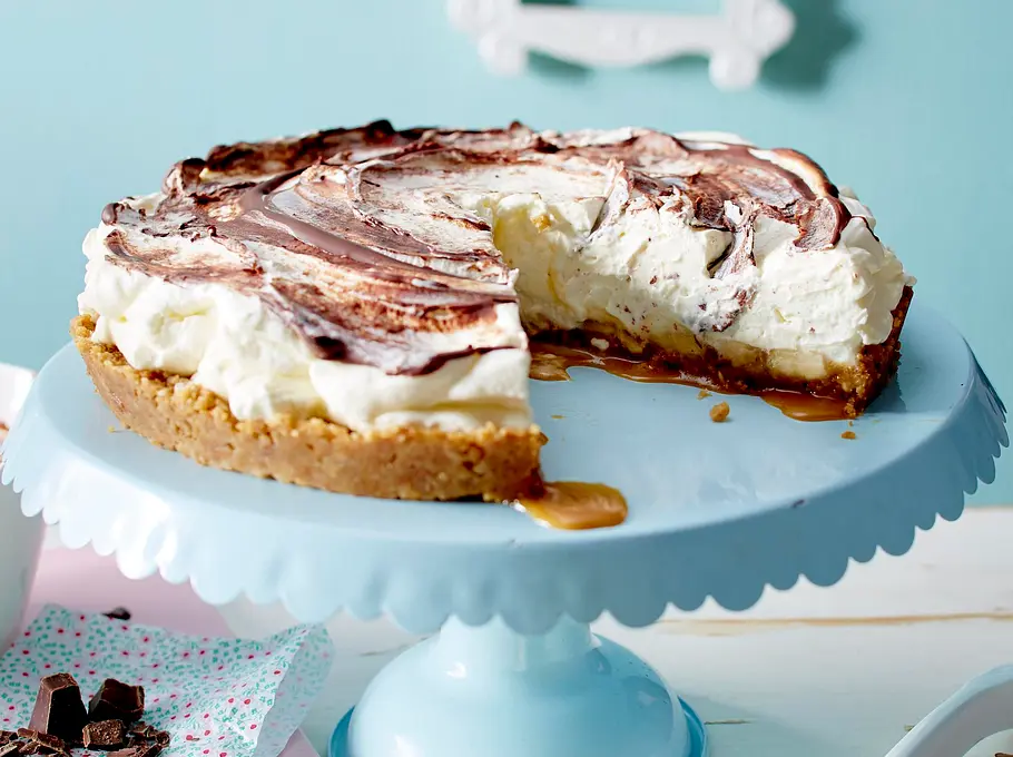 Banoffe-Pie mit Schokoswirl Rezept Banoffe-Pie mit Schokoswirl Rezept