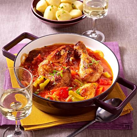 Baskisches Paprika-Hähnchen Rezept Baskisches Paprika-Hähnchen Rezept